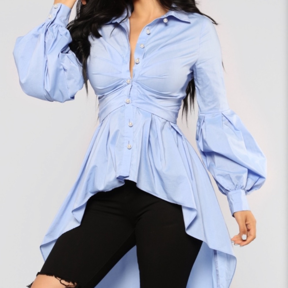 Ruffle Button Down Top